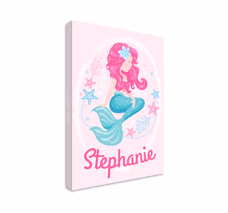Aangepaste zeemeermin Canvas schilderij kinderkamer - TenStickers