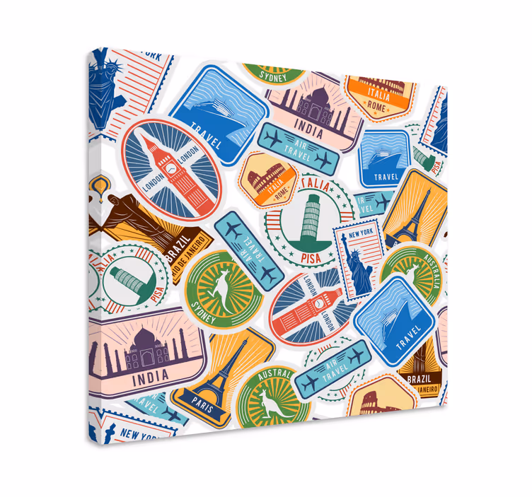 Canvas wereldwonderen collage - TenStickers