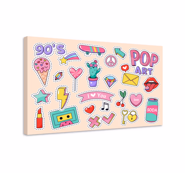 Canvas retro pop stickers - TenStickers