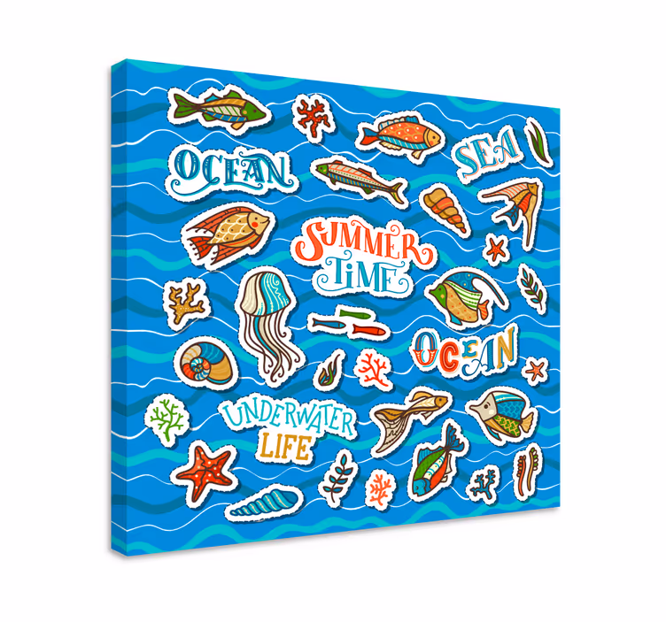 Oceanisch avontuur Canvas schilderij marine - TenStickers