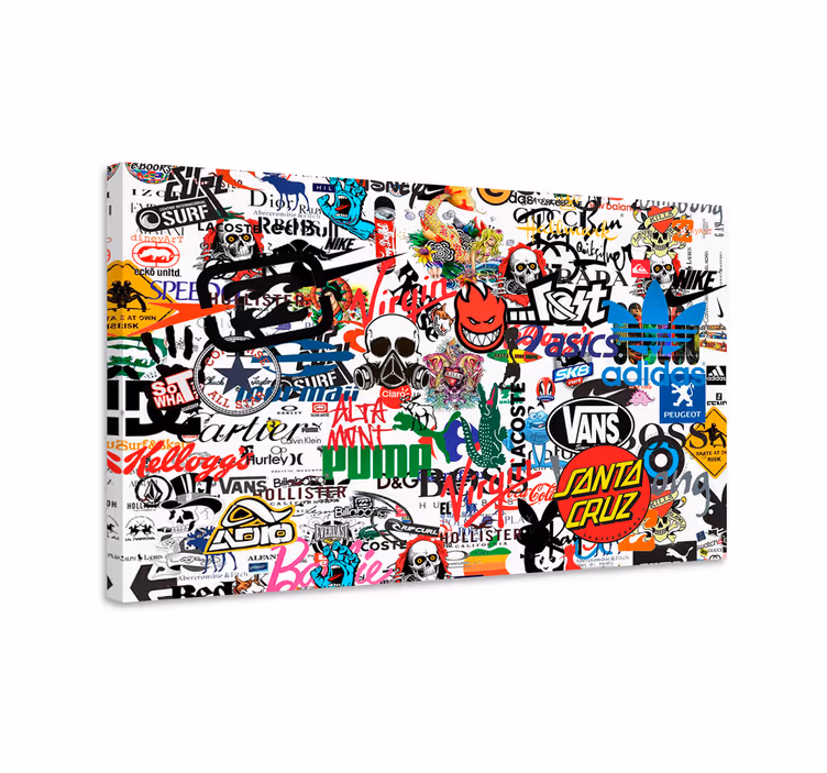 Eclectische merkcollage Modern canvas schilderij - TenStickers