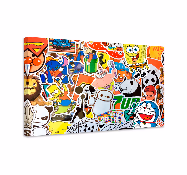 Canvas schilderij kinderen Stripfiguren - TenStickers
