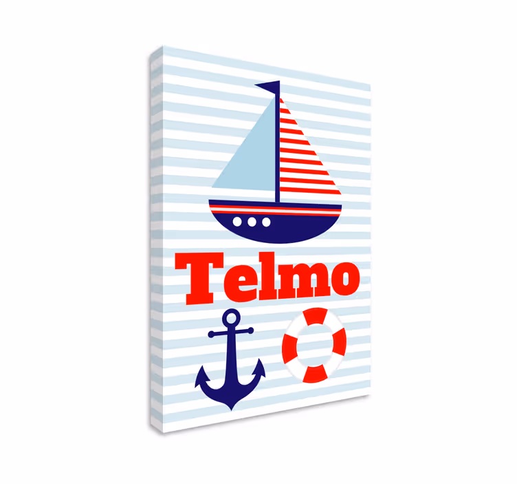 Canvas schilderij boot met naam - TenStickers
