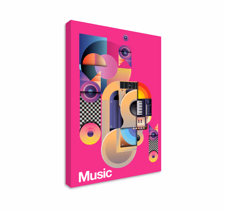 Abstracte synthesizer Canvas schilderij muziek - TenStickers