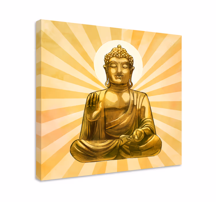 Canvas schilderij Gouden boeddha - TenStickers