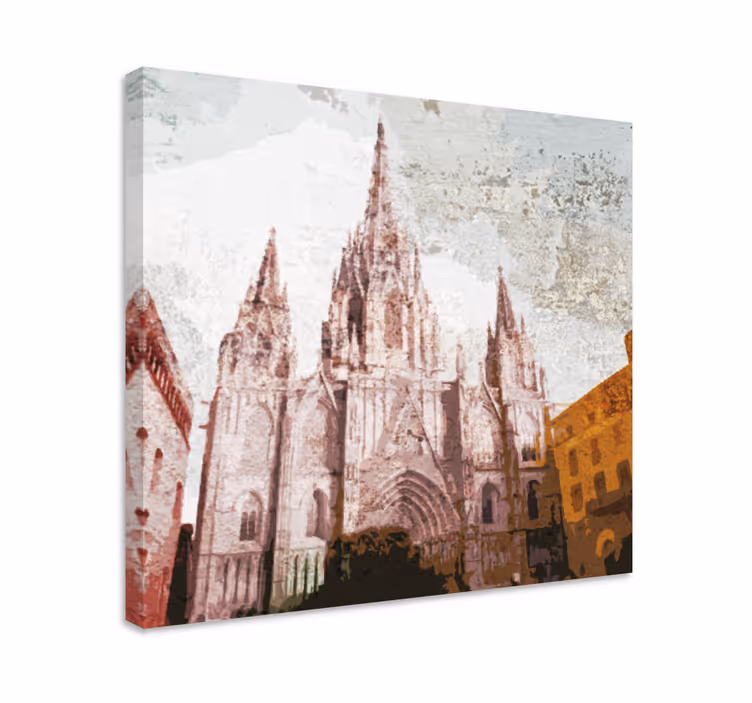Canvas schilderij landen en steden kathedraalarchitectuur - TenStickers