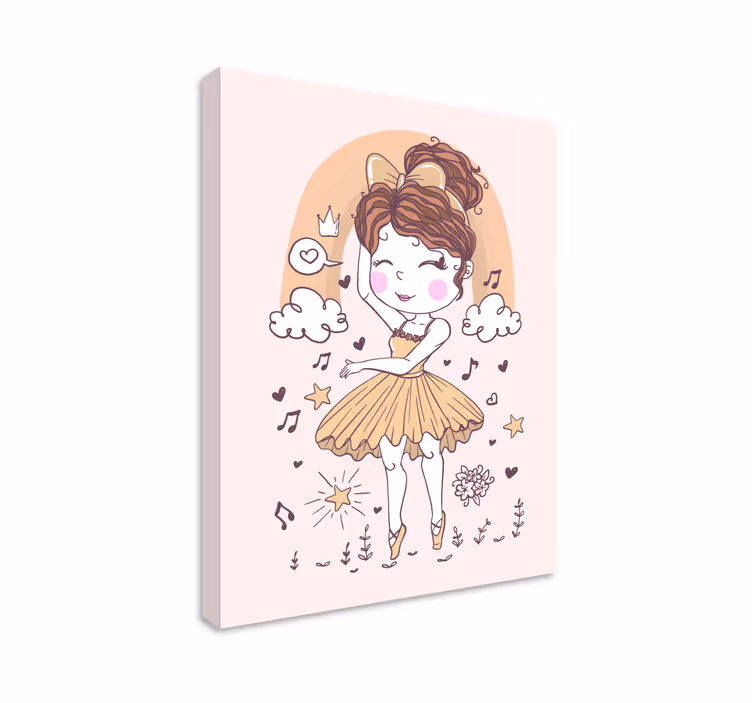 Canvas schilderij kinderen balletdanseres vreugde - TenStickers