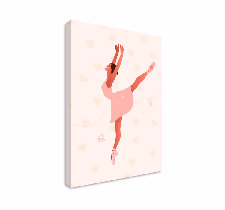 Canvas schilderij roze balletdanser - TenStickers