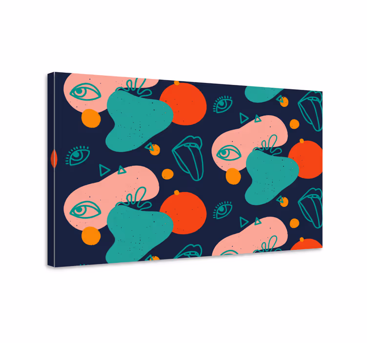 Canvas schilderij abstract arrangement van gezichten - TenStickers