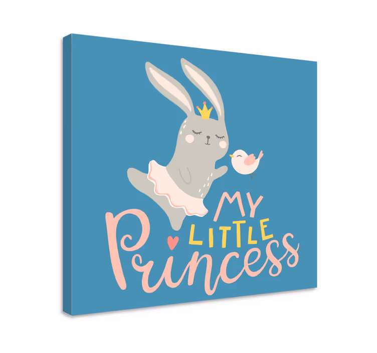 Canvas schilderij herten schattige konijn prinses - TenStickers