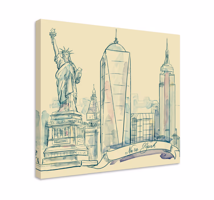 Canvas schilderij landen en steden new york skyline - TenStickers