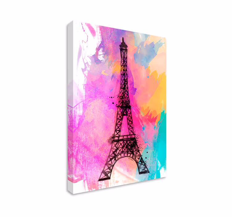 Canvas schilderij landen en steden eiffeltoren silhouet - TenStickers