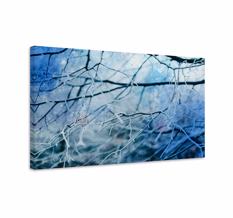 Canvas bomen bevroren tak silhouet - TenStickers