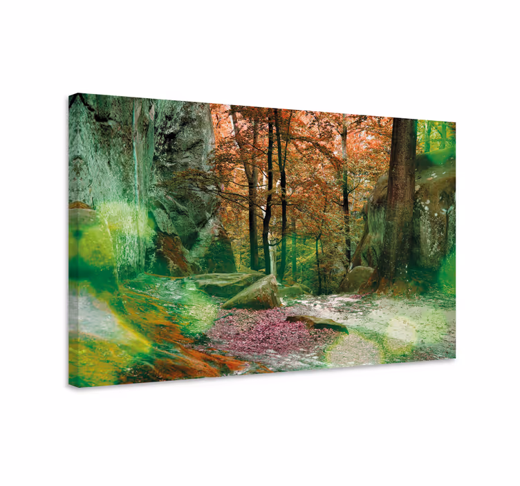 Canvas landschap bospaadjescène - TenStickers