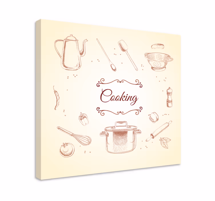 Canvas schilderij rustiek keukengerei - TenStickers