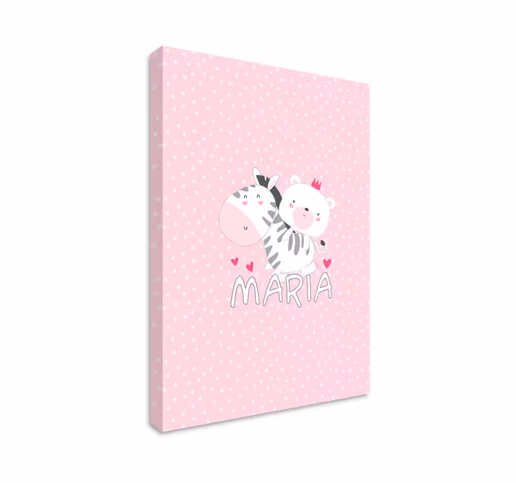 Canvas schilderij baby's schattige dieren vrienden - TenStickers