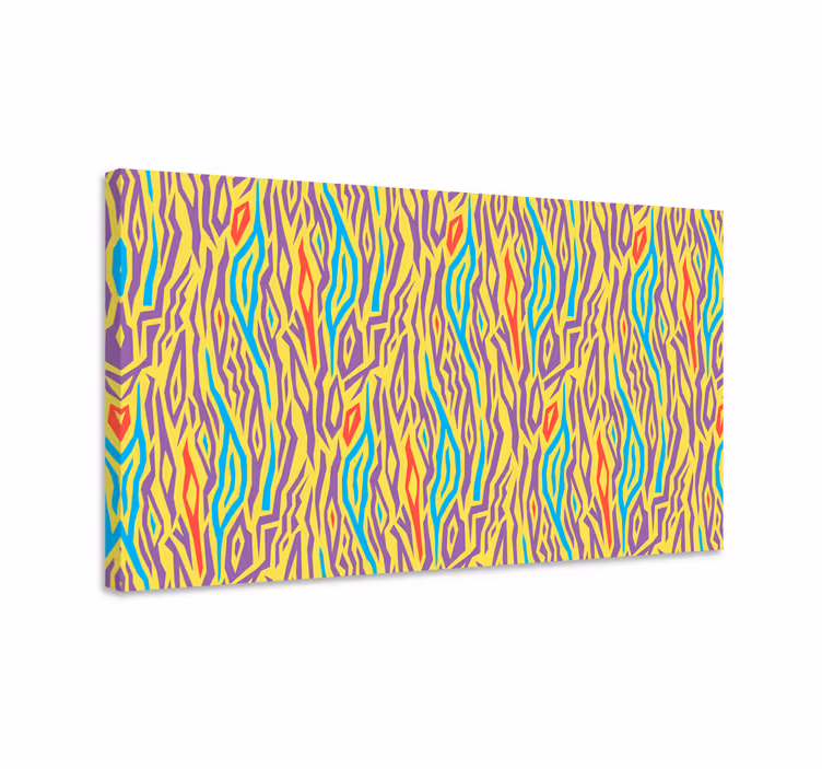 Geometrisch canvas schilderij abstract kleurrijke lijnen - TenStickers