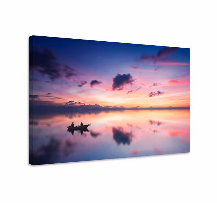 Canvas landschap serene zonsopgang reflecties - TenStickers