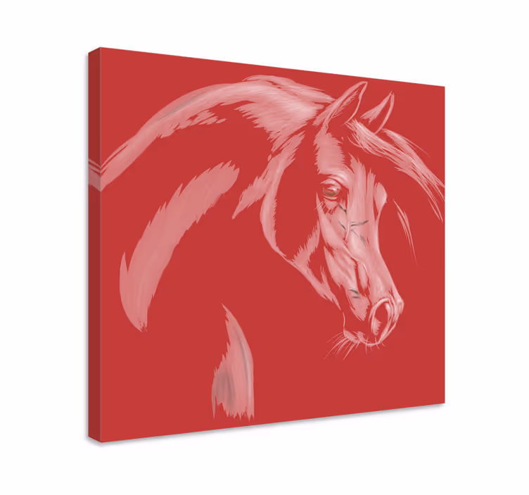 Paarden schilderij op canvas elegant paardenportret - TenStickers