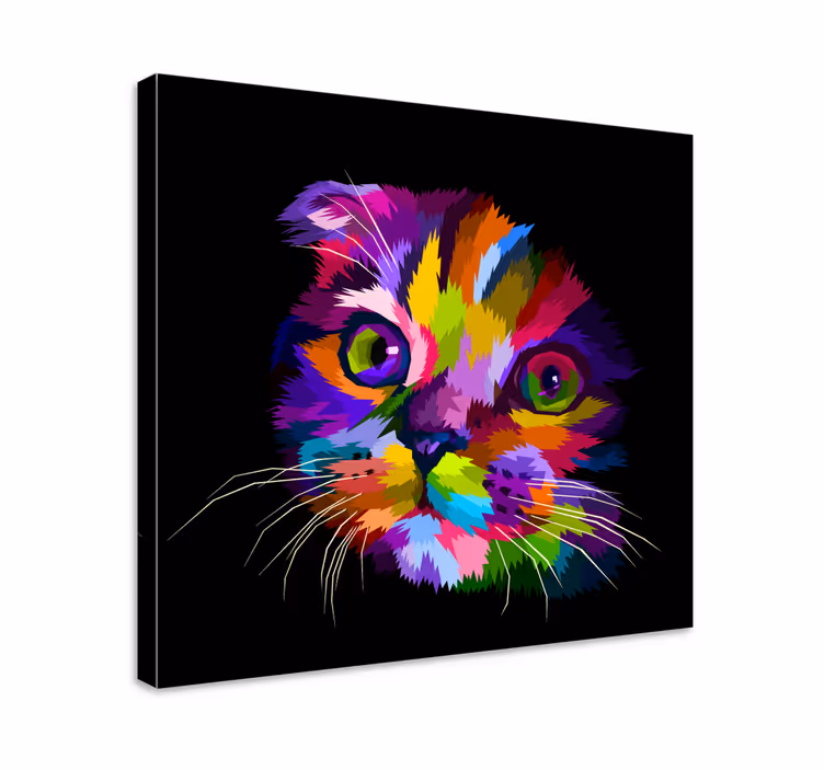 Canvas schilderij katten Geschilderde kat - TenStickers
