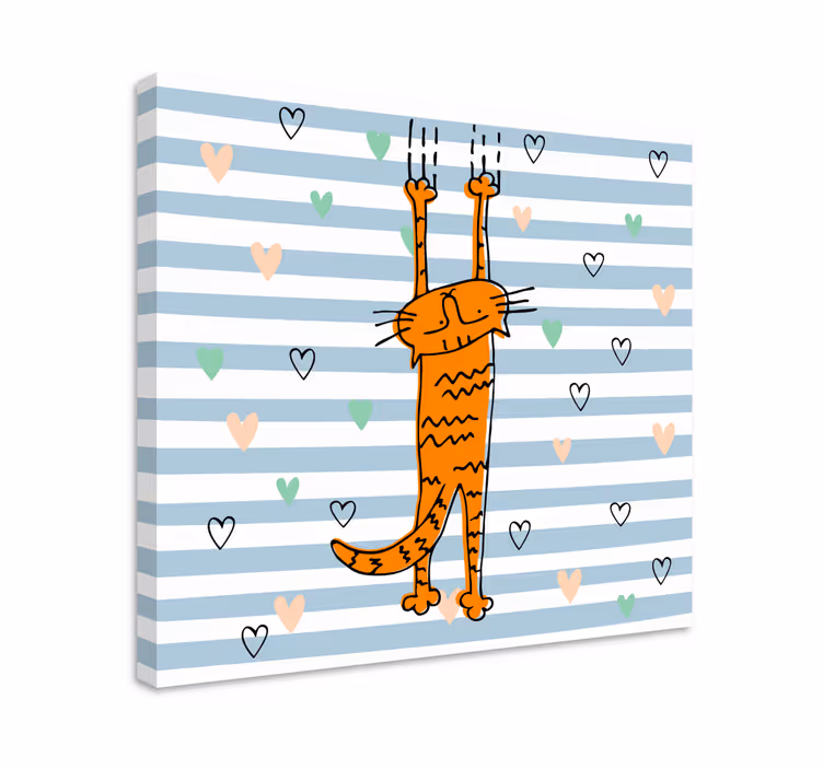 Canvas schilderij kat speelse oranje kat - TenStickers