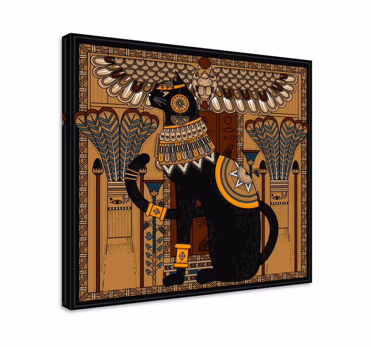 Canvas schilderij olifant oude egyptische kat - TenStickers