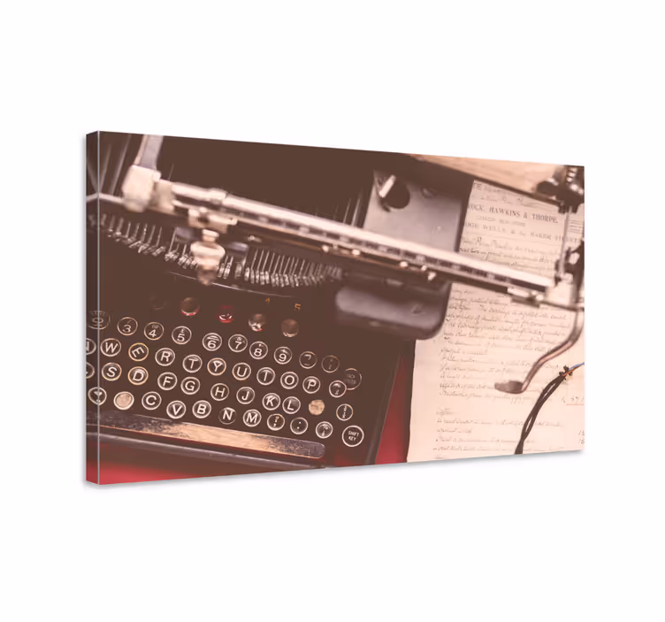 Canvas stilleven en fruit vintage typemachine toetsen - TenStickers