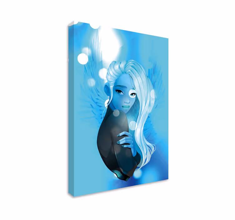 Canvas schilderij mensen en karakters blauwe haarfiguur - TenStickers