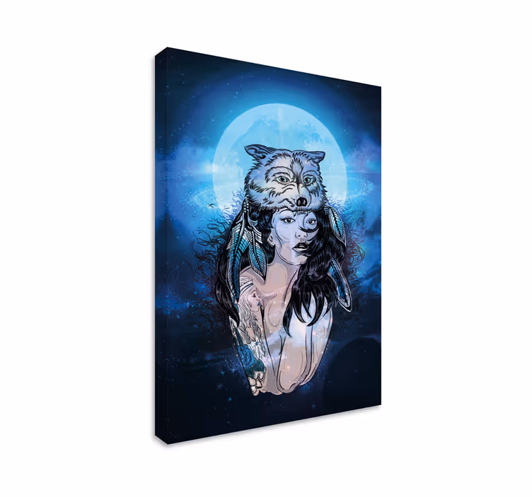 Karakters canvas schilderij mystieke vrouw portret - TenStickers