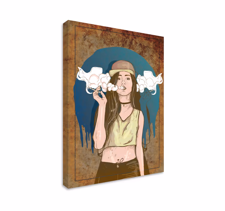 Bellenblazend portret Canvas schilderij mensen en karakters - TenStickers