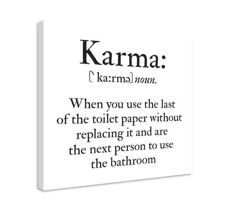 Canvas schilderij tekst karma definitie - TenStickers