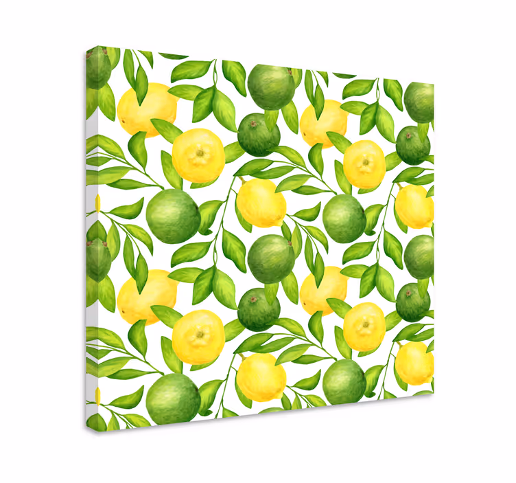 Canvas stilleven en fruit Citroenen en limoenen - TenStickers