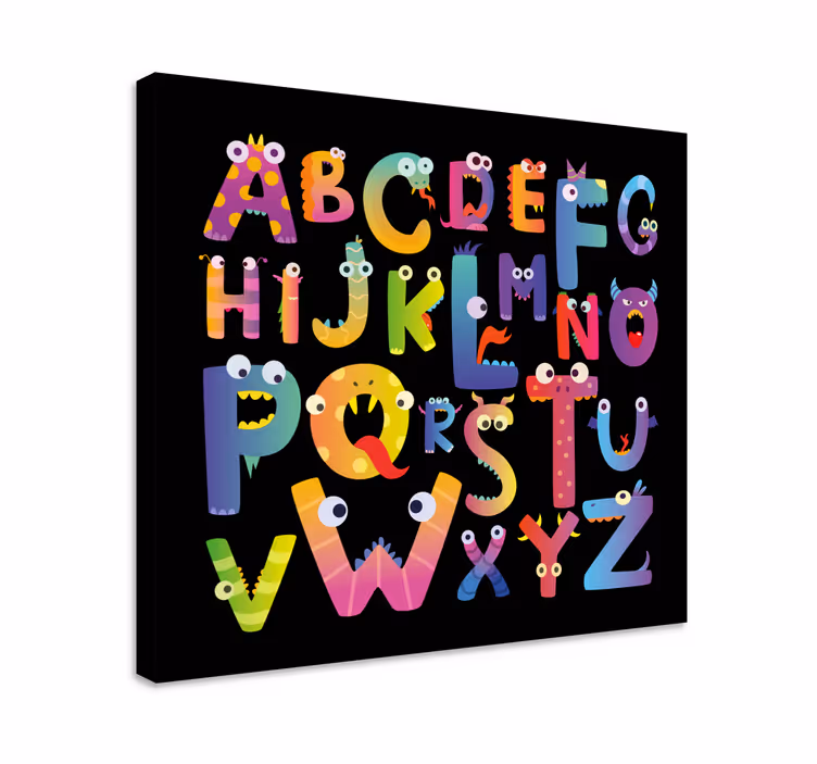 Alphabet canvas schilderij monstrueuze alfabet figuren - TenStickers
