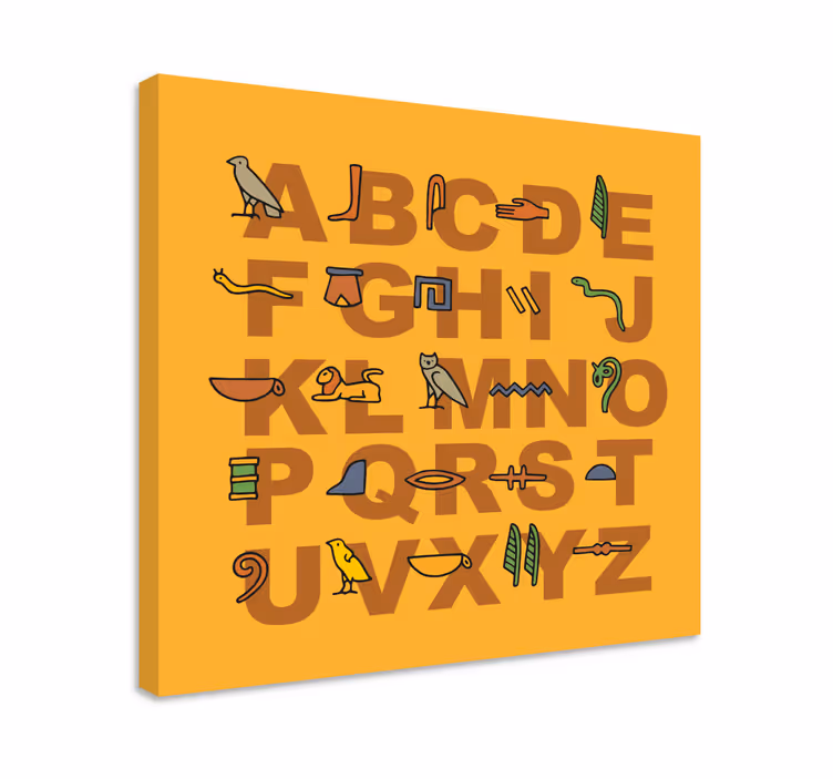 Alphabet canvas schilderij kleurrijke alfabet symbolen - TenStickers