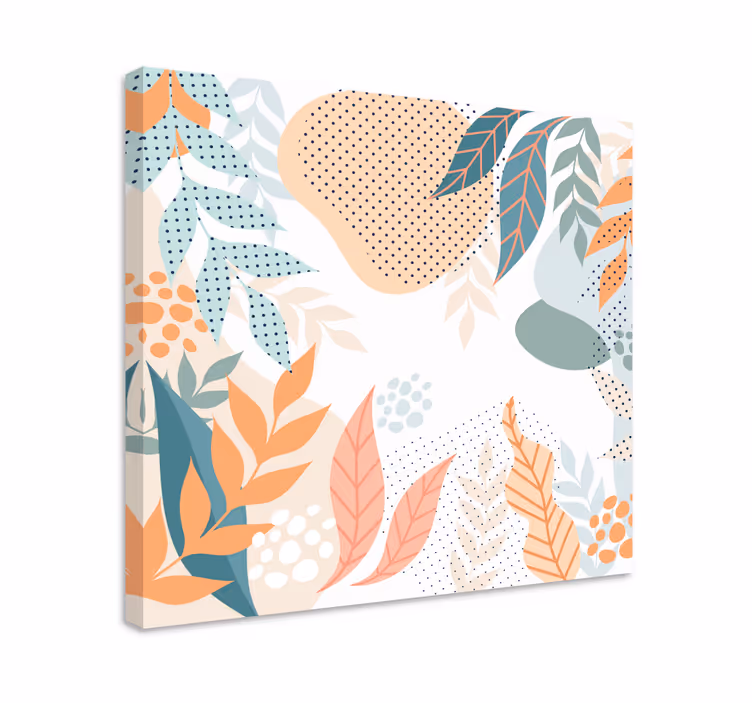 Canvas schilderij bloemen en planten bladerenpatronen - TenStickers