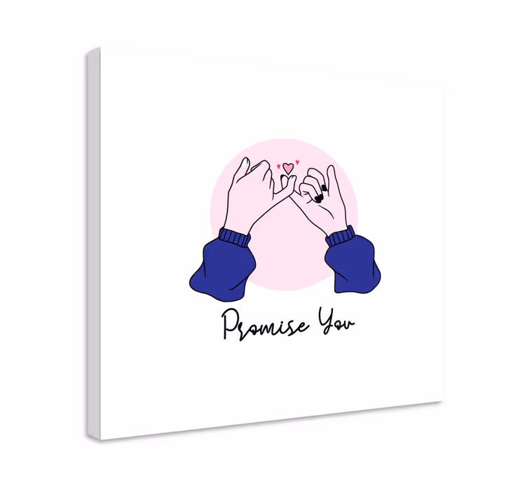 Canvas schilderij tekst hands beloven liefde - TenStickers