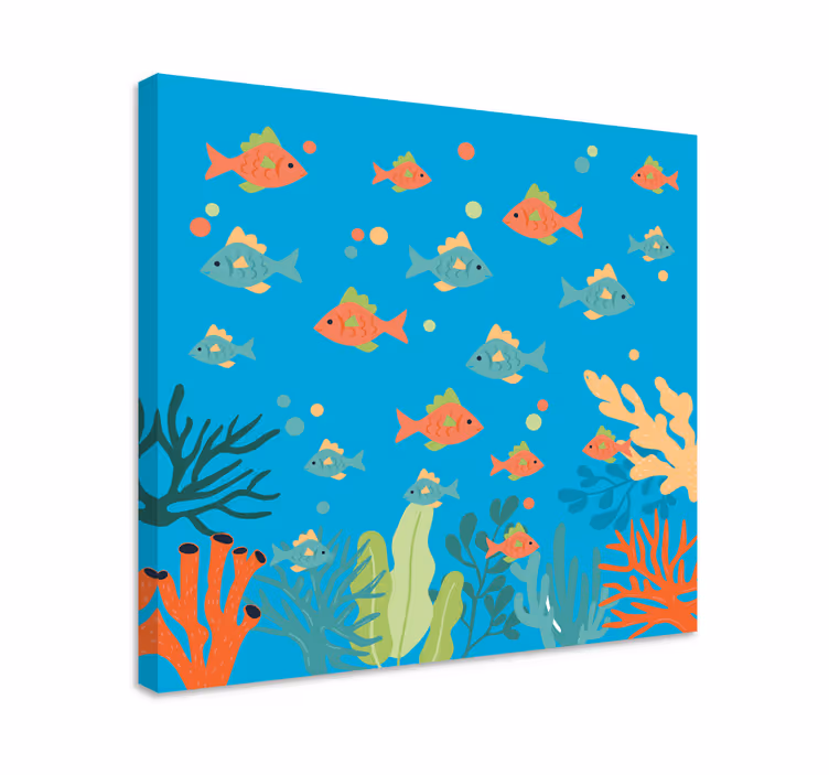 Canvas schilderij marine kleurrijk onderwateravontuur - TenStickers