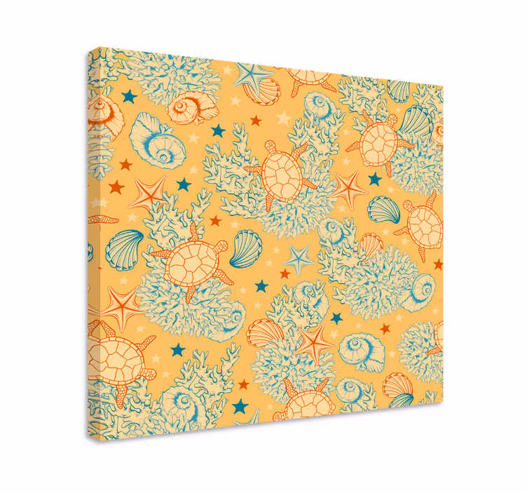Canvas schilderij marine schildpadpatroon - TenStickers