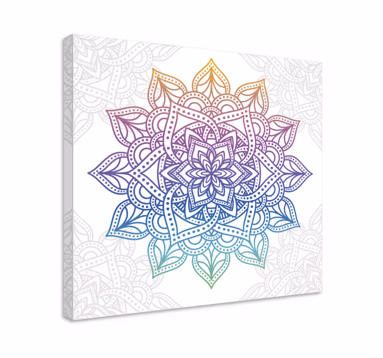 Canvas schilderij zen gedetailleerd botanisch mandala - TenStickers