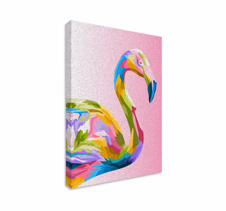 Canvas schilderij dieren kleurrijk flamingo profiel - TenStickers