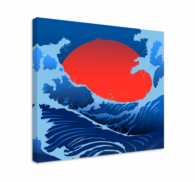 Canvas landschap rode zonnegolven - TenStickers