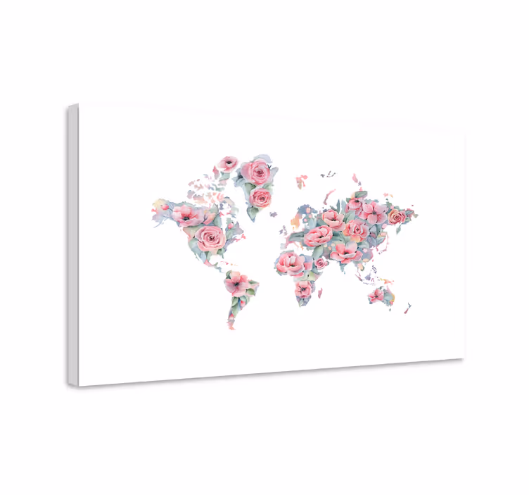 Bloemig wit ontwerp Canvas schilderij bloemen en planten - TenStickers