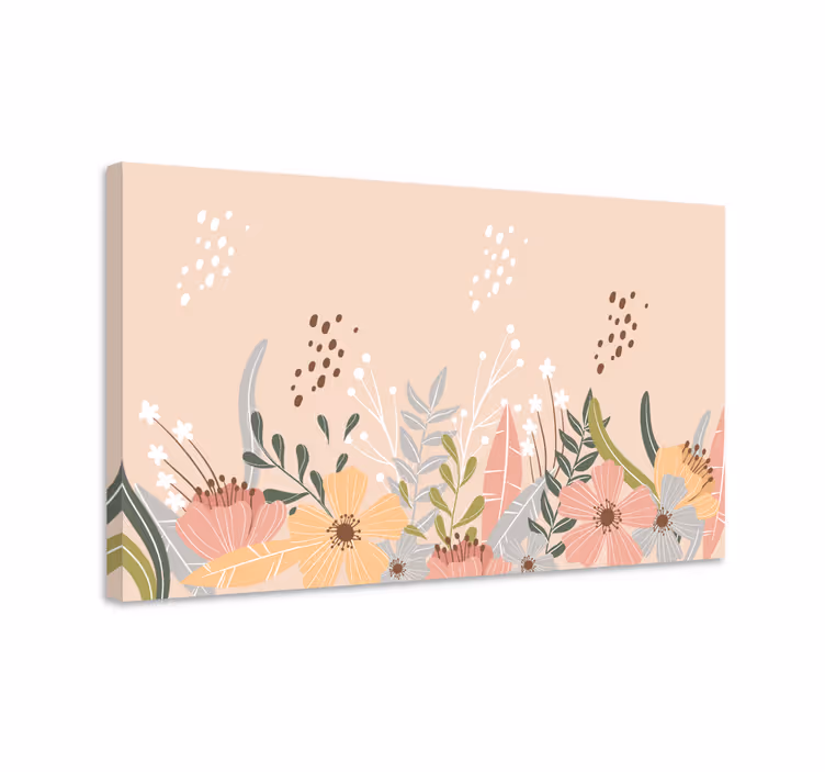 Pastel bloemenontwerp Canvas schilderij bloemen en planten - TenStickers