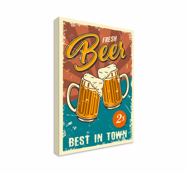 Canvas schilderij sporten versadvertentie bier - TenStickers
