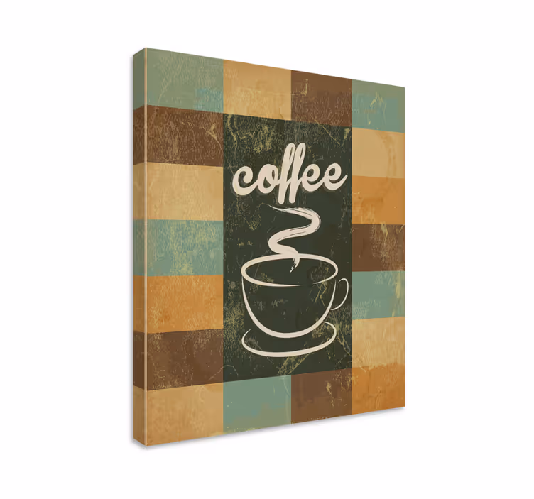 Canvas schilderij tekst koffie uur inspiratie - TenStickers