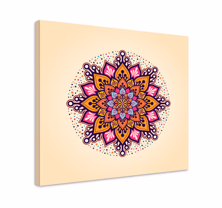 Canvas schilderij zen complex botanisch mandala - TenStickers