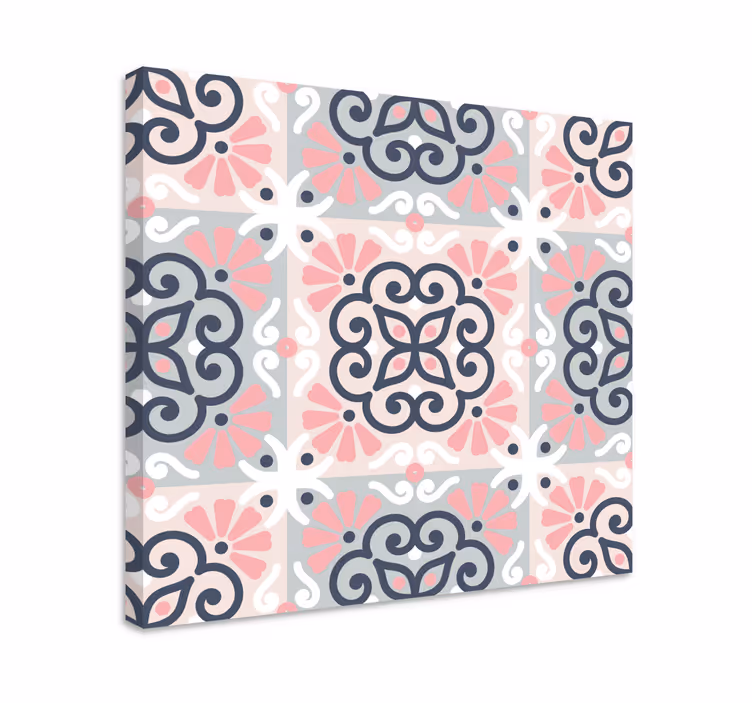 Modern canvas schilderij geometrische bloempatronen - TenStickers