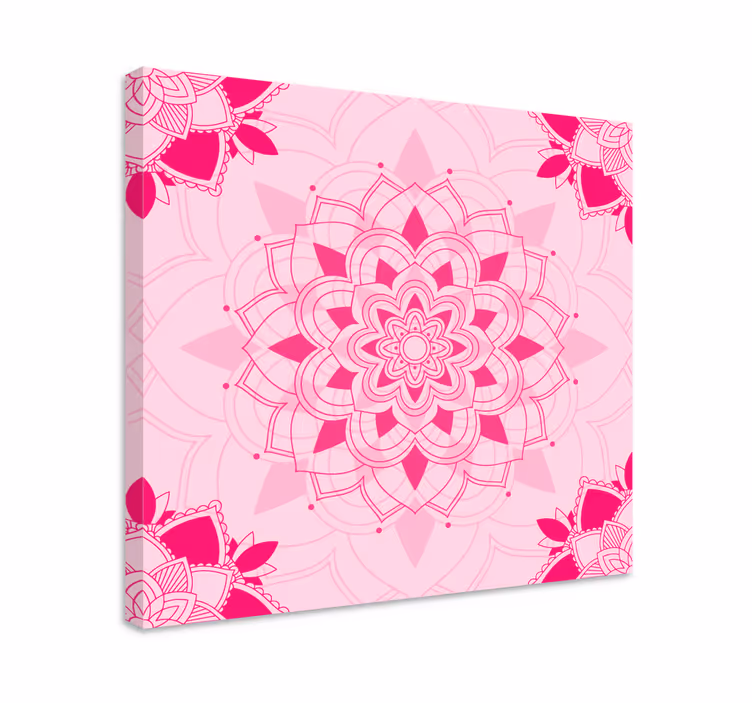Canvas schilderij zen gedetailleerde bloemen mandala - TenStickers