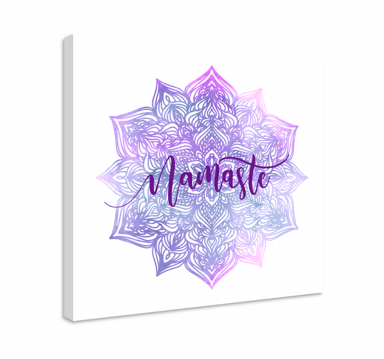 Canvas schilderij mandala Paarse mandala namaste - TenStickers