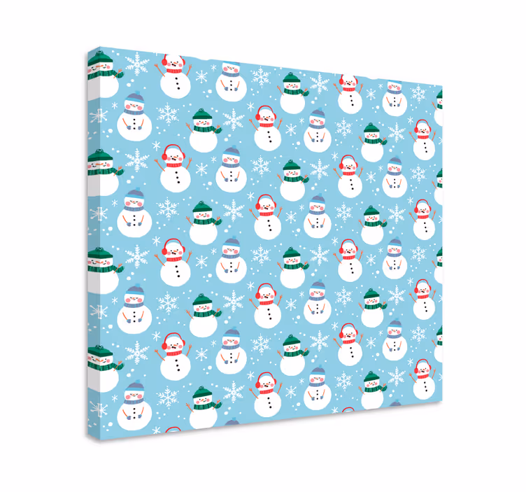 3d canvas schilderij sneeuwman patroon - TenStickers